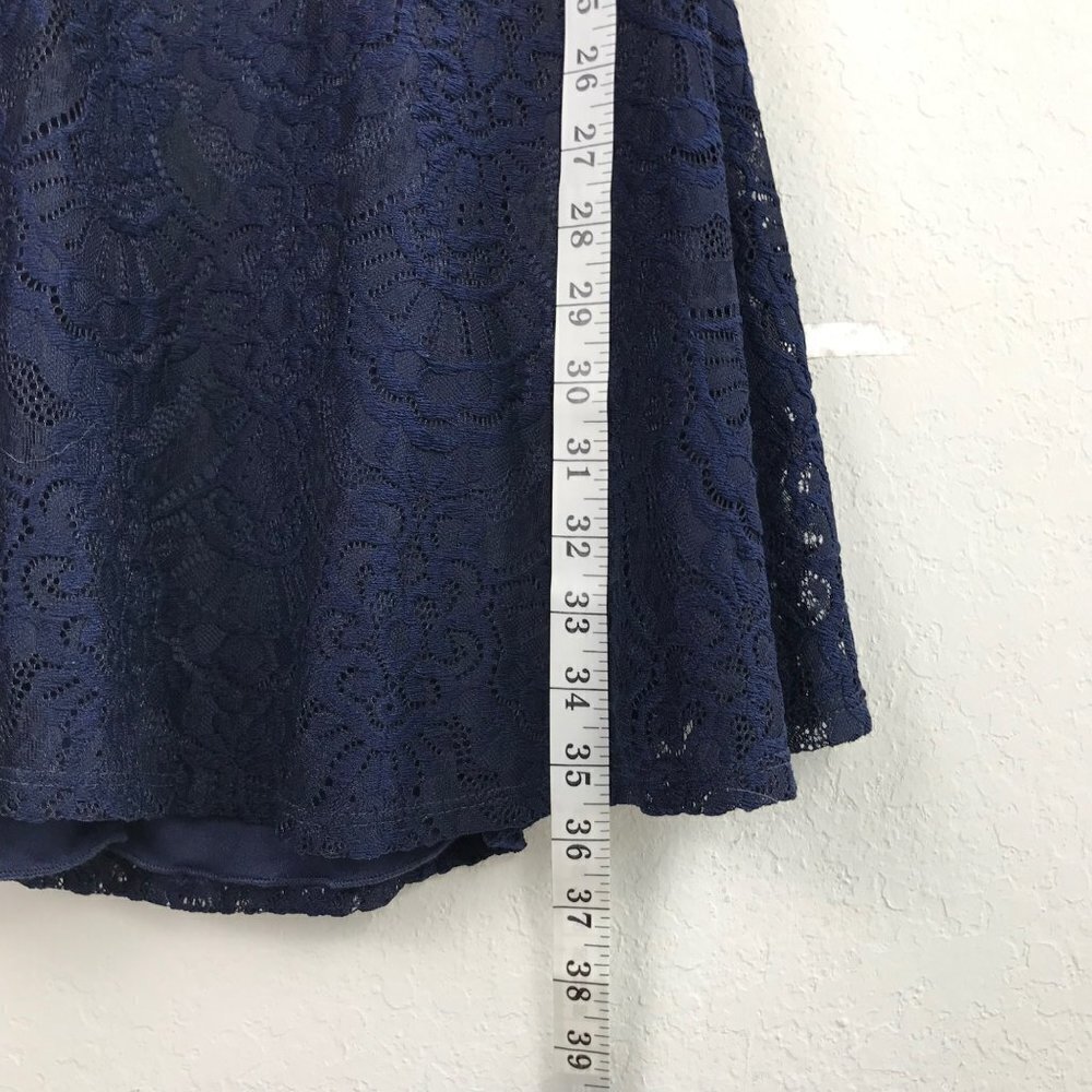 Lulus Absolutely Adorable Lace Backless Skater Dress Navy Size Medium - Picture 10 of 10